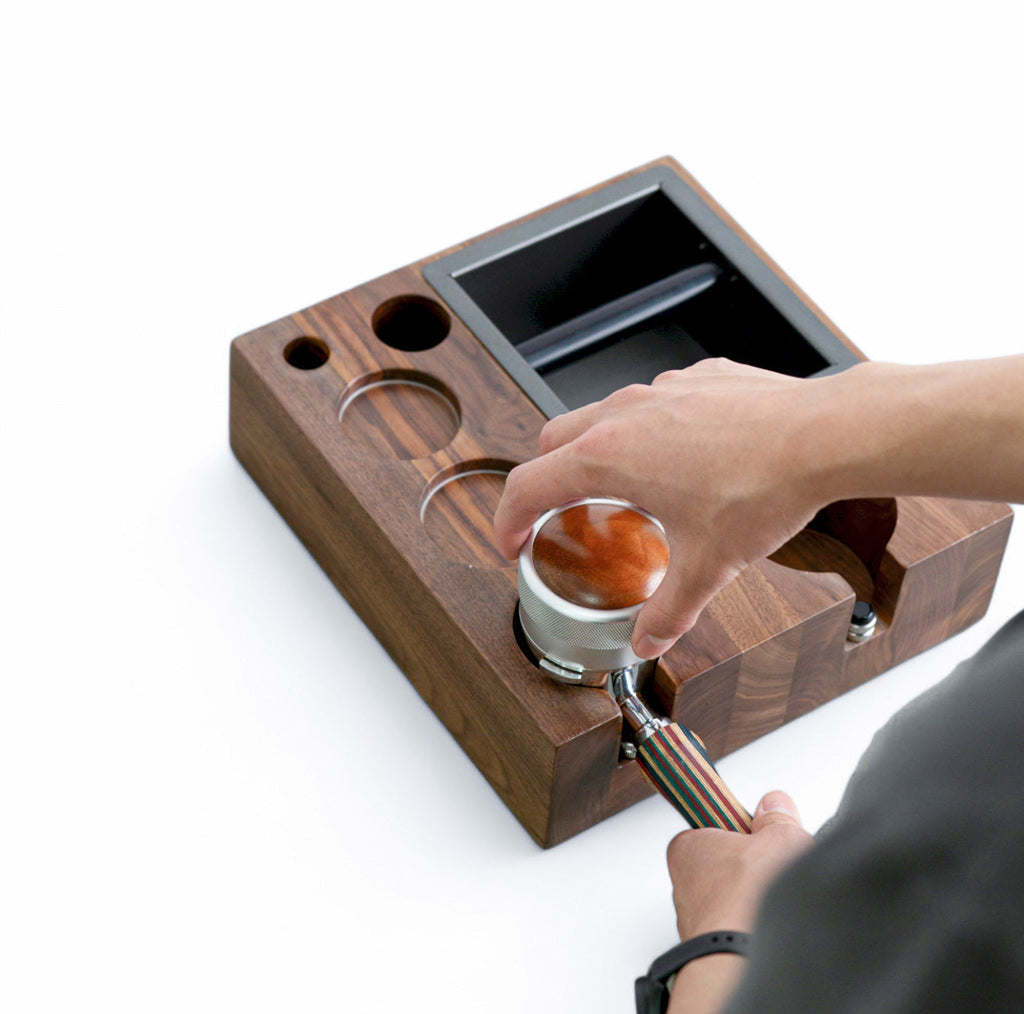 Barista Coffee Tamping Station with Knock Box