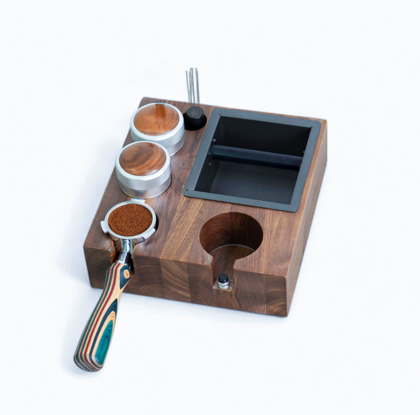 Barista Coffee Tamping Station with Knock Box