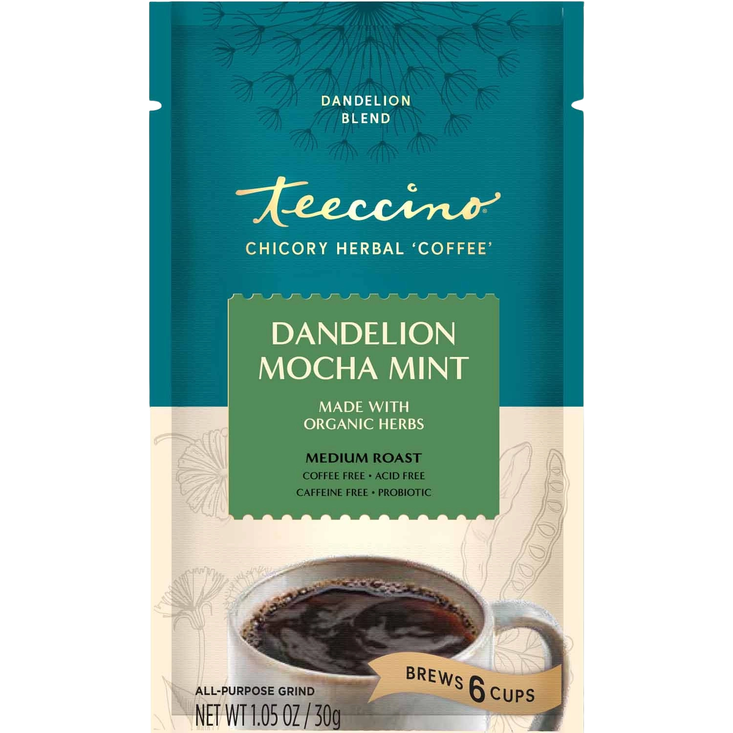 Dandelion Mocha Mint Herbal Coffee