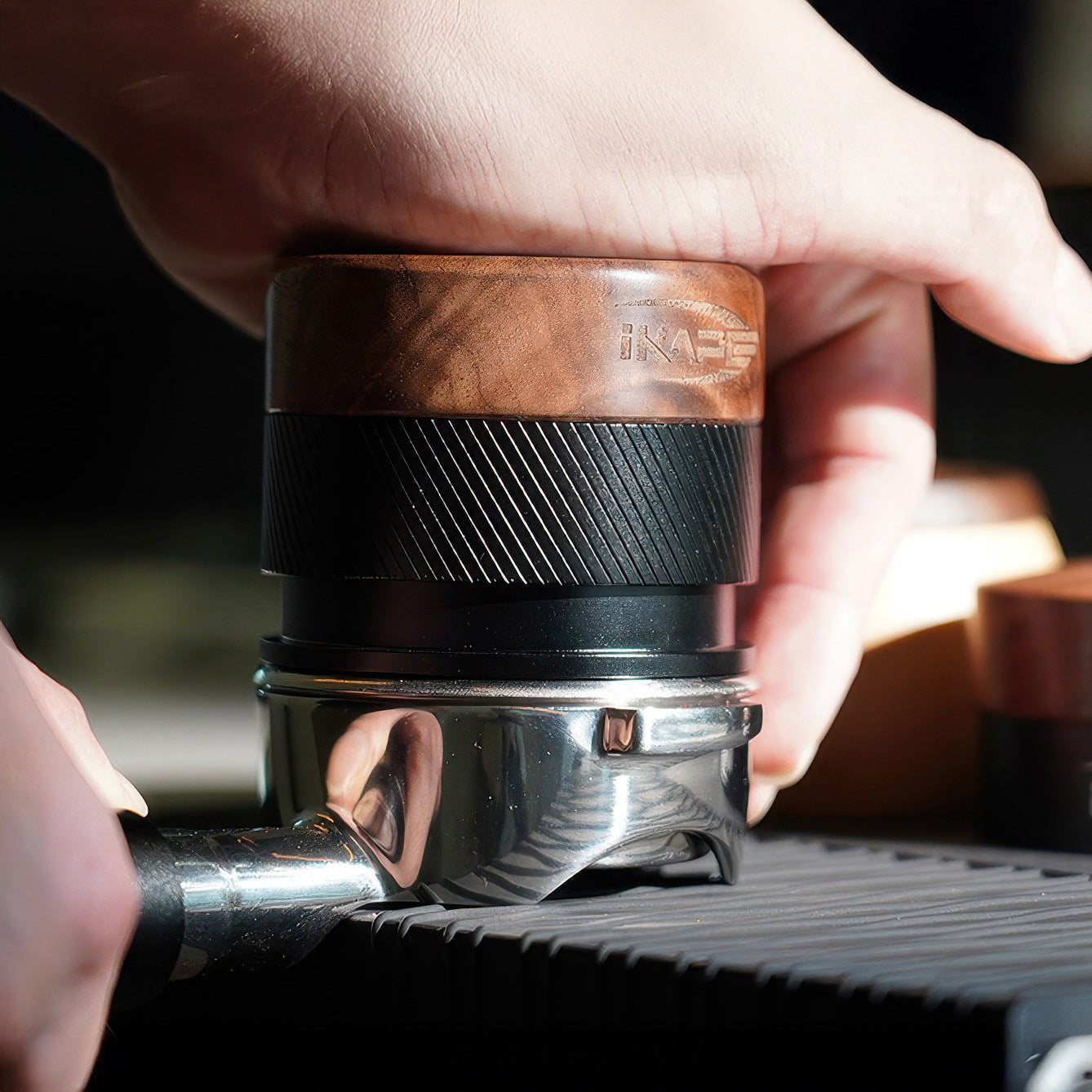 Black Edition Wooden Tamper And Distributor