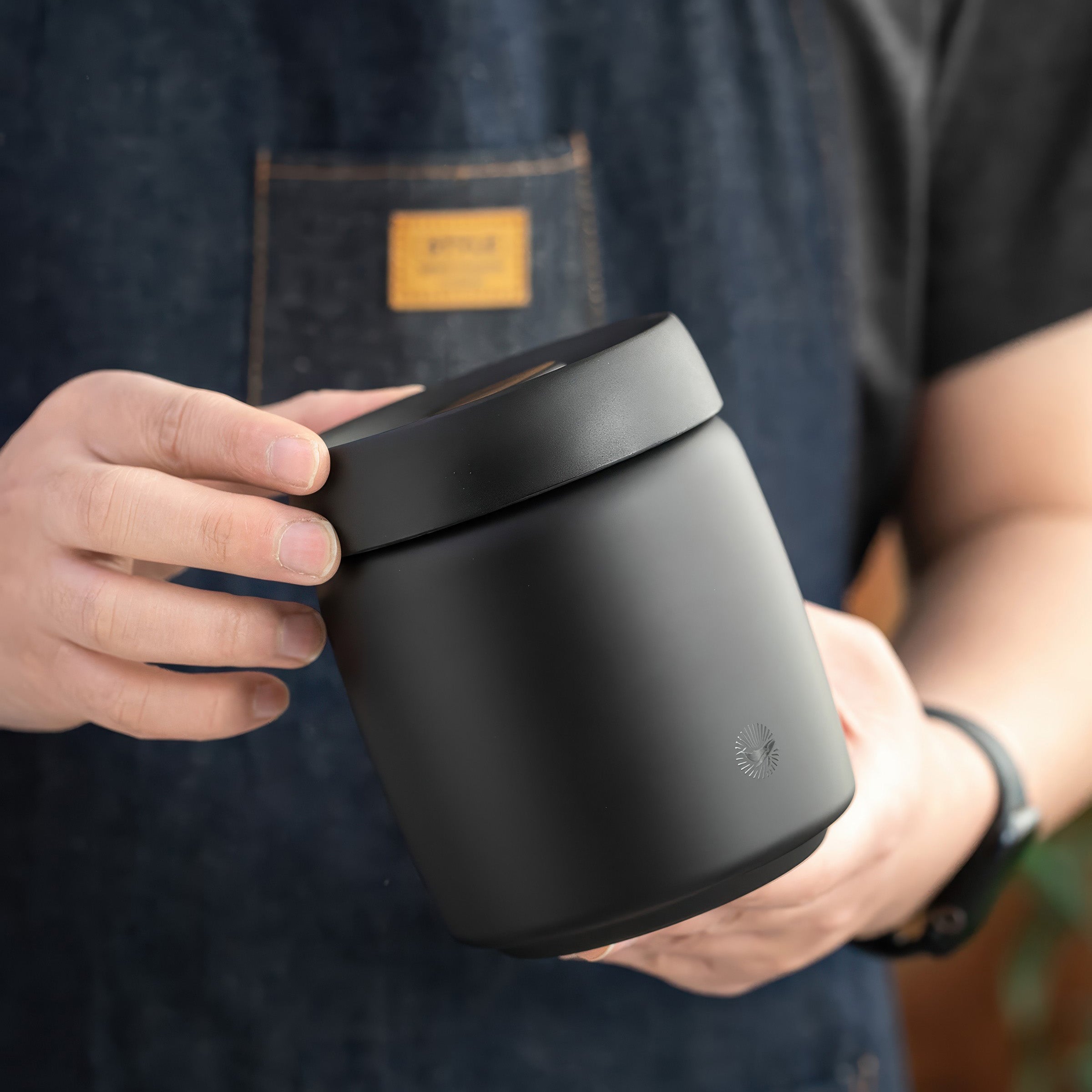 Black Coffee Bean Storage Canister