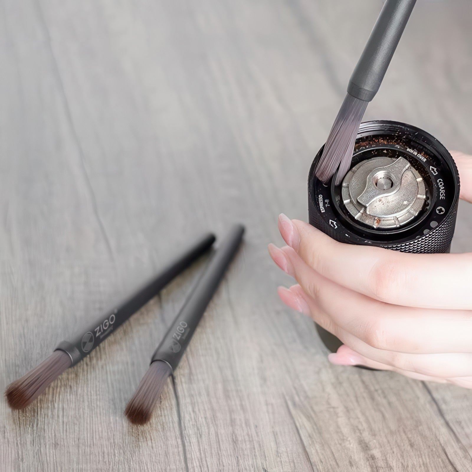 Wooden Coffee Grinder Clean Brush